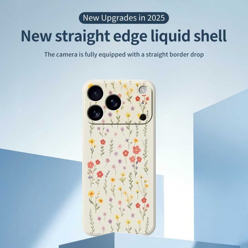 Coque iPhone 17 Pro Silicone Liquide Fleurettes