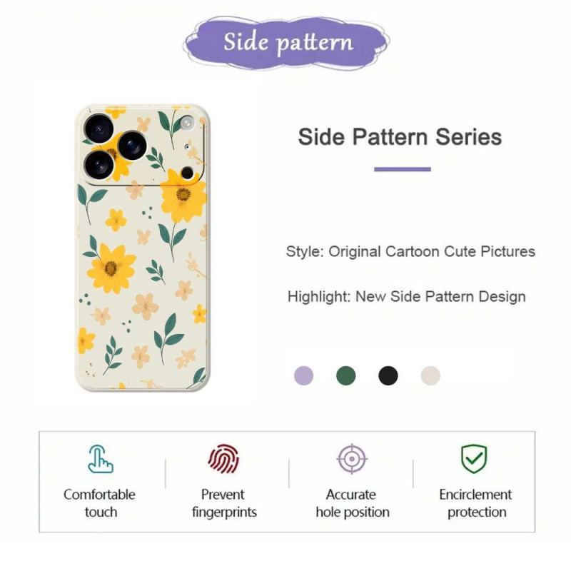 Coque iPhone 17 Pro Silicone Liquide Marguerites