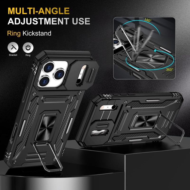 Coque iPhone 17 Pro Support et Protection d'Objectif Coulissante