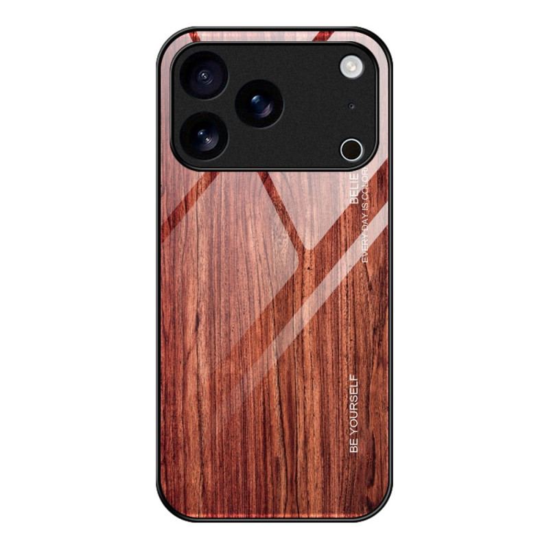 Coque iPhone 17 Pro Verre Trempé Texture Bois