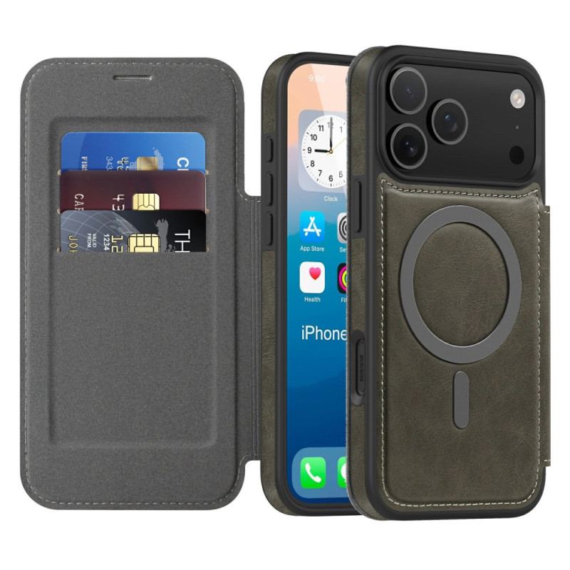Flip Cover iPhone 17 Pro compatible MagSafe Porte-Cartes RFID