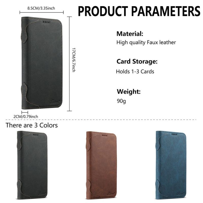 Flip Cover iPhone 17 Pro Compatible MagSafe Texture Litchi