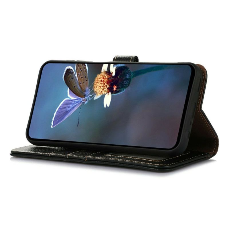 Housse iPhone 17 Pro Blocage RFID Cuir Texturé