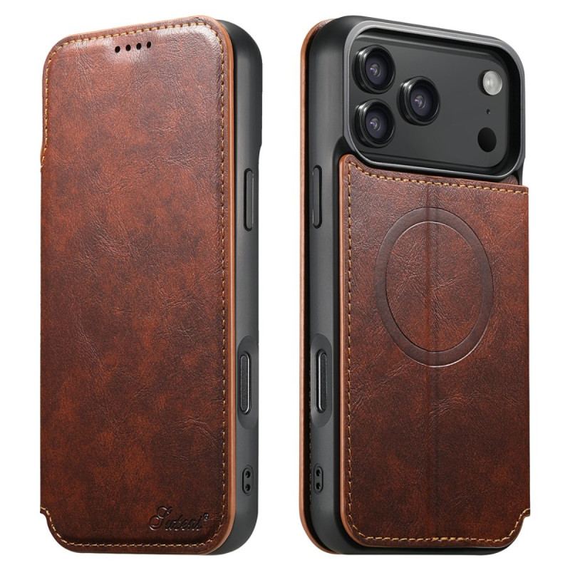 Housse iPhone 17 Pro compatible MagSafe Effet Cuir