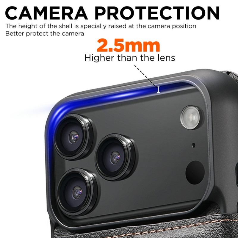 Housse iPhone 17 Pro Magnétique avec Coque Détachable Rétro