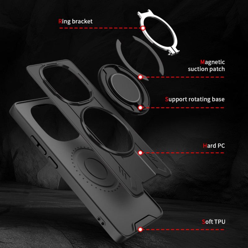 Coque Xiaomi Redmi Note 14 Pro 4G Compatible MagSafe avec Support Rotatif