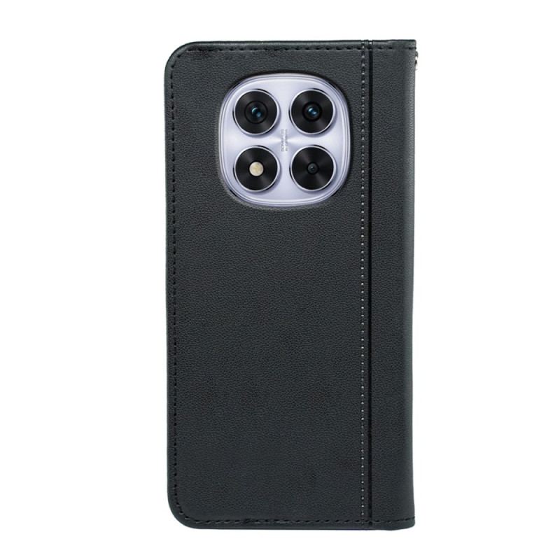Flip Cover Xiaomi Redmi Note 14 Pro 4G Couture et Lanière