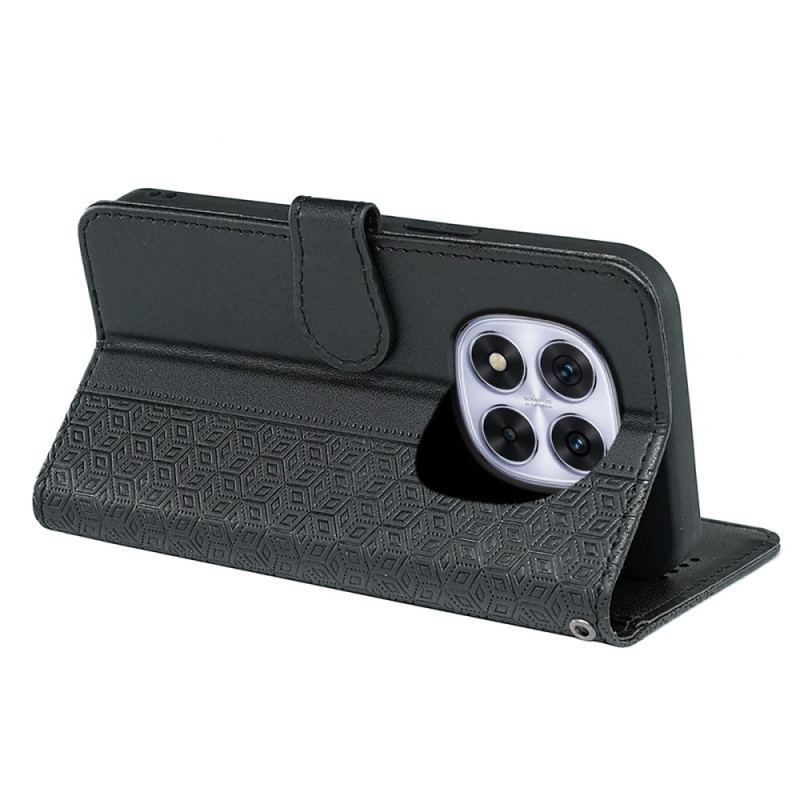 Housse Xiaomi Redmi Note 14 Pro 4G Frise Cubes et Lanière