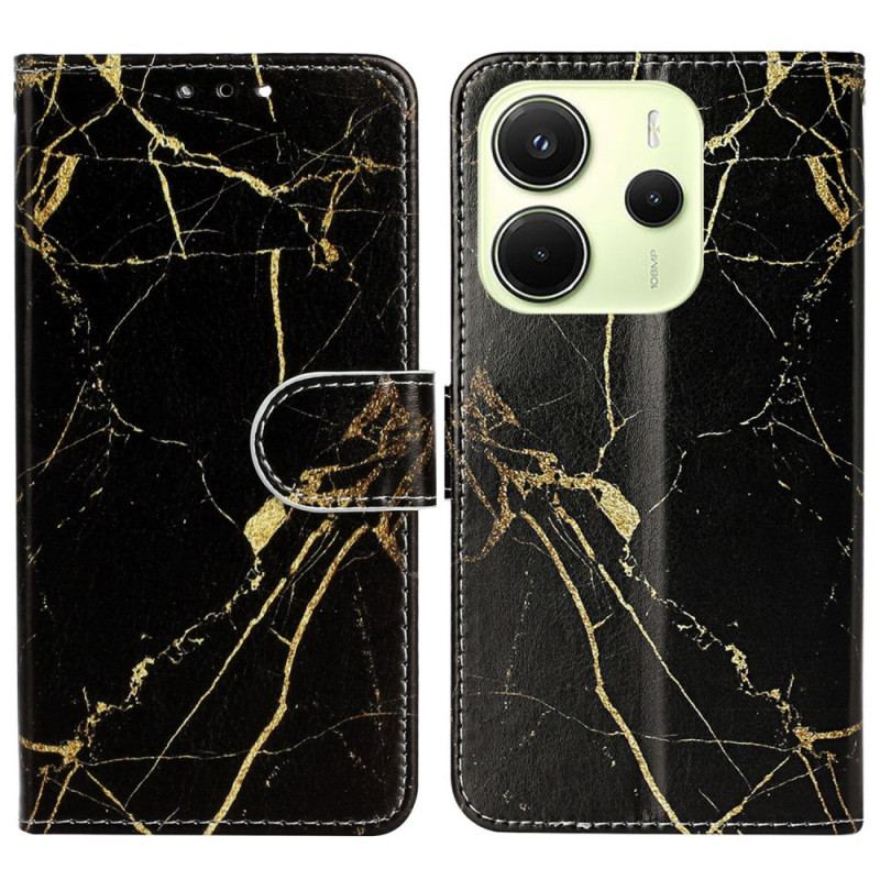 Housse Xiaomi Redmi Note 14 Pro 4G Marbre Noir et Or