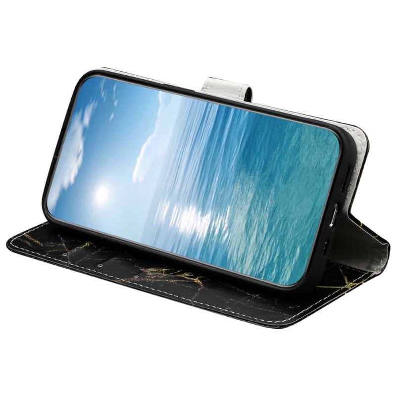 Housse Xiaomi Redmi Note 14 Pro 4G Marbre Noir et Or