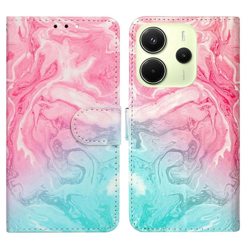 Housse Xiaomi Redmi Note 14 Pro 4G Marbre Rose et Vert