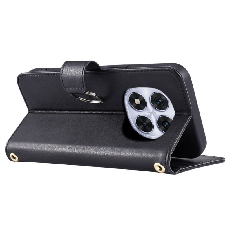 Housse Xiaomi Redmi Note 14 Pro 4G Matelassée avec Lanière et Bandoulière