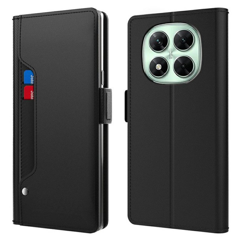 Housse Xiaomi Redmi Note 14 Pro 4G Miroir et Porte-Cartes Amovible