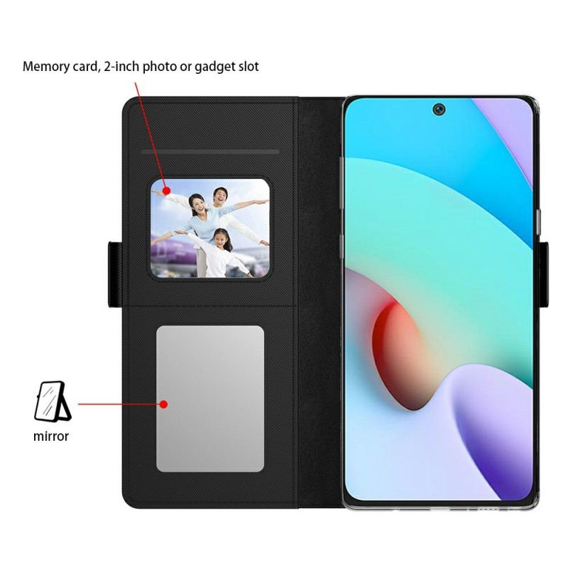 Housse Xiaomi Redmi Note 14 Pro 4G Miroir et Porte-Cartes Amovible
