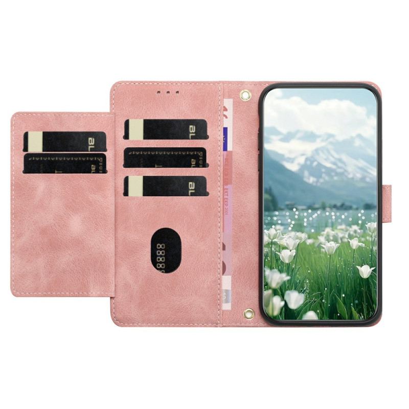 Housse Xiaomi Redmi Note 14 Pro 4G Motif Florale à Lanière