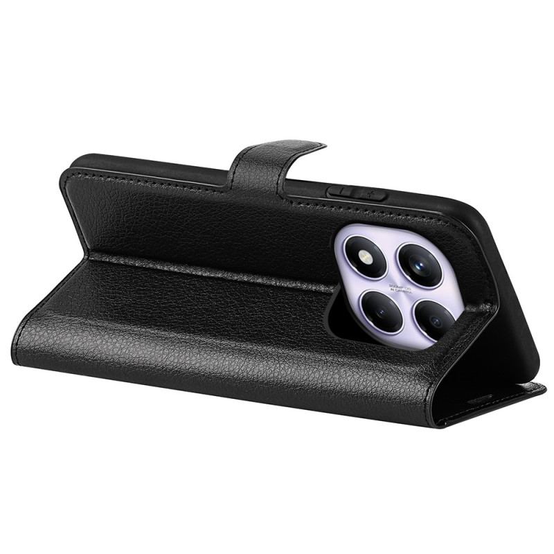 Housse Xiaomi Redmi Note 14 Pro 4G Simili Cuir Litchi Classique