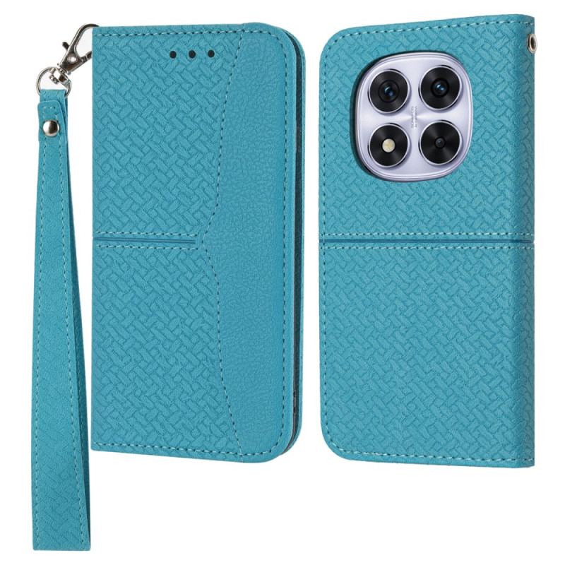 Housse Xiaomi Redmi Note 14 Pro 4G Texture Tissé à Lanière