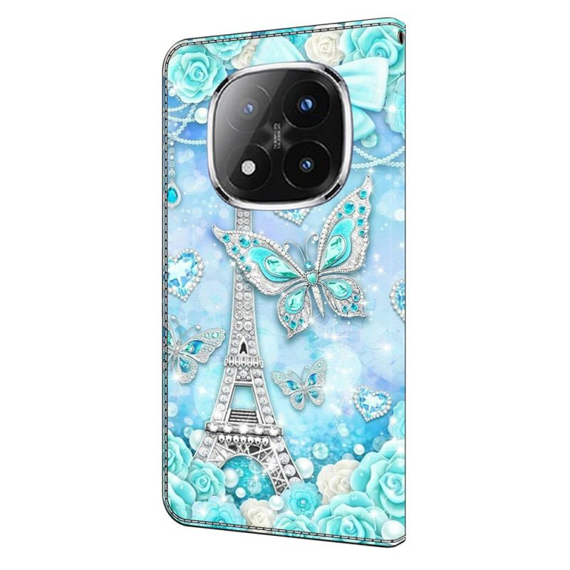 Housse Xiaomi Redmi Note 14 Pro 4G Tour Eiffel et Diamants