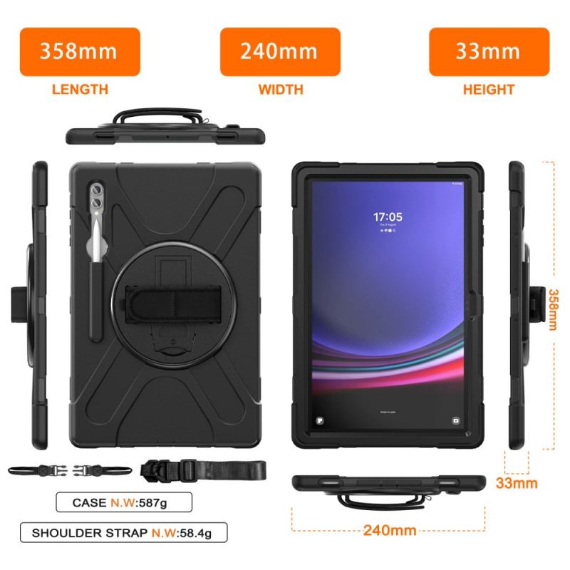 Coque Samsung Galaxy Tab S10 Ultra / S9 Ultra / S8 Ultra Triple Protection Sangle et Support