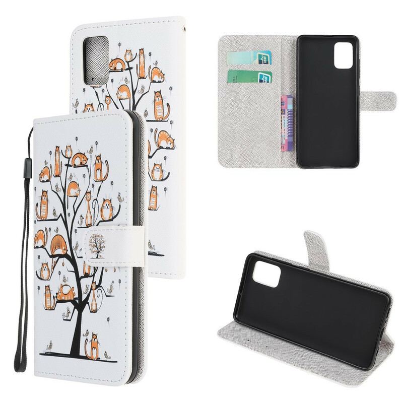 Housse Samsung Galaxy A52 4G / A52 5G / A52s 5G Funky Cats à Lanière