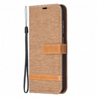 Housse Samsung Galaxy A52 4G / A52 5G / A52s 5G Tissu et Effet Cuir à Lanière