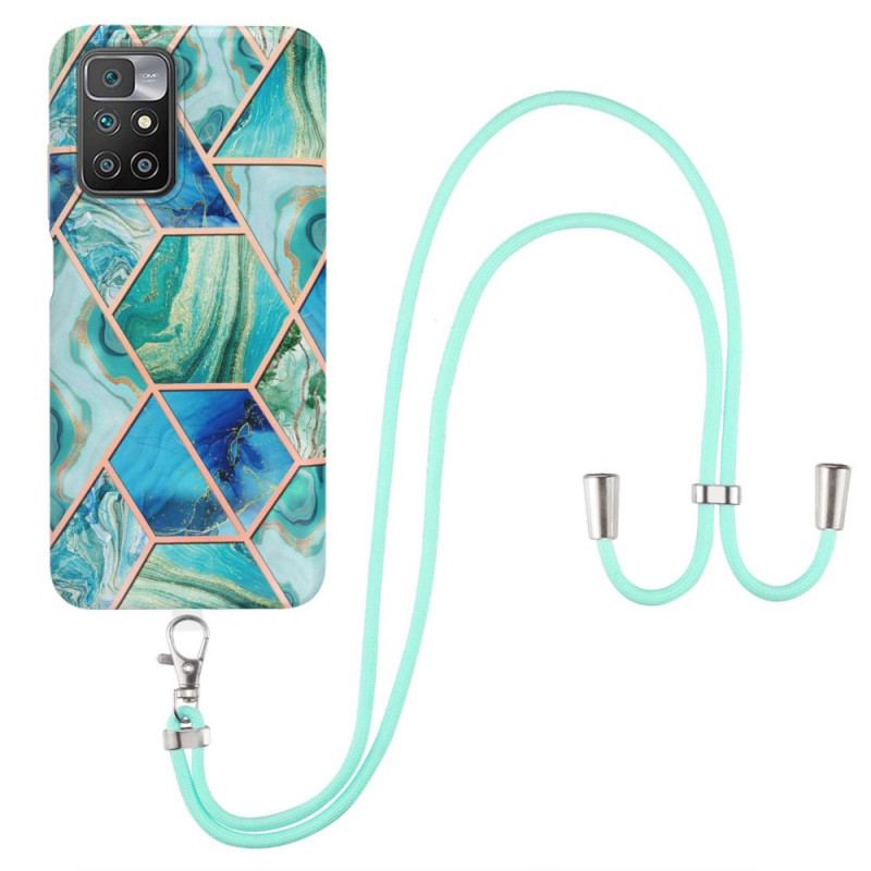 Coque Xiaomi Redmi 10 à Cordon Style Marbre