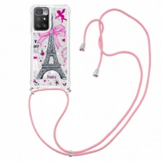Coque Xiaomi Redmi 10 à Cordon Tour Eiffel