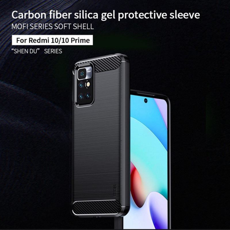 Coque Xiaomi Redmi 10 Fibre Carbone Brossée MOFI