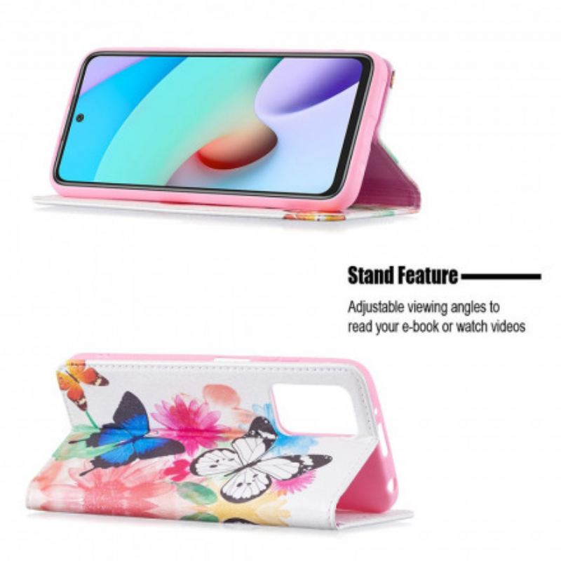 Flip Cover Xiaomi Redmi 10 Papillons Colorés