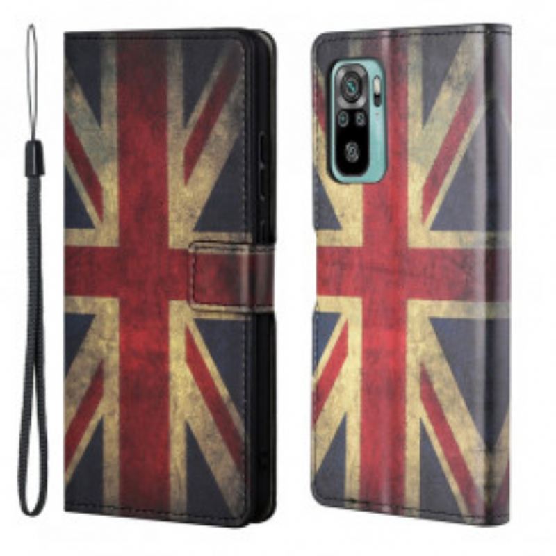 Housse Xiaomi Redmi 10 Drapeau Angleterre à Lanière