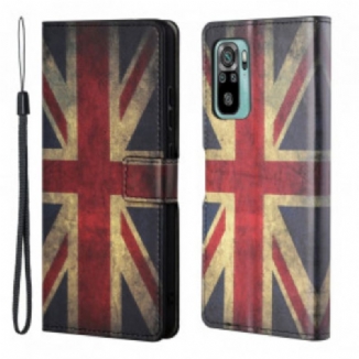 Housse Xiaomi Redmi 10 Drapeau Angleterre à Lanière