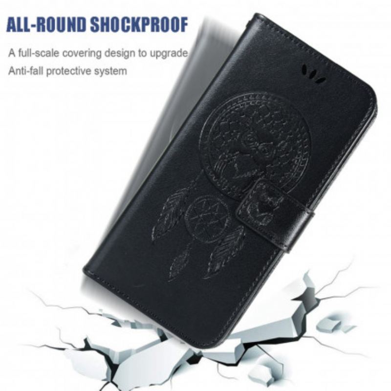 Housse Xiaomi Redmi 10 Effet Cuir Attrape Rêves Hibou
