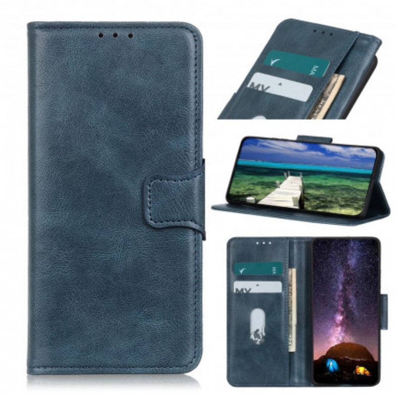 Housse Xiaomi Redmi 10 Effet Cuir Fermoir Réversible