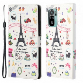 Housse Xiaomi Redmi 10 J'adore Paris à Lanière