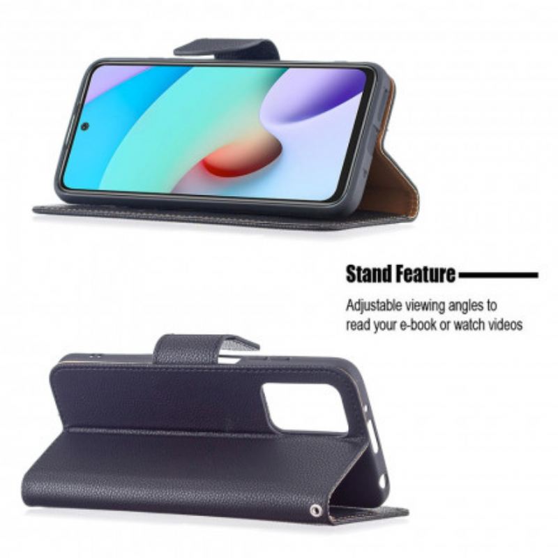 Housse Xiaomi Redmi 10 Litchi Rabat Oblique