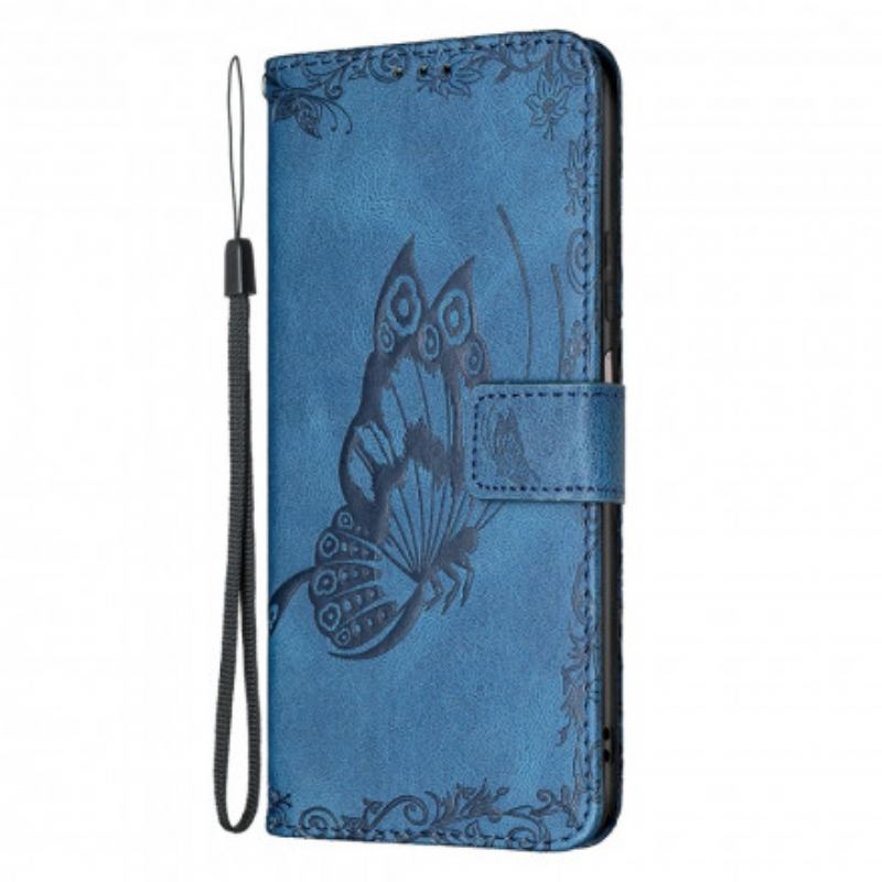 Housse Xiaomi Redmi 10 Papillon Baroque à Lanière