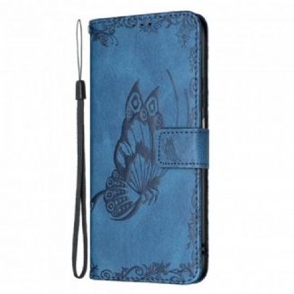 Housse Xiaomi Redmi 10 Papillon Baroque à Lanière