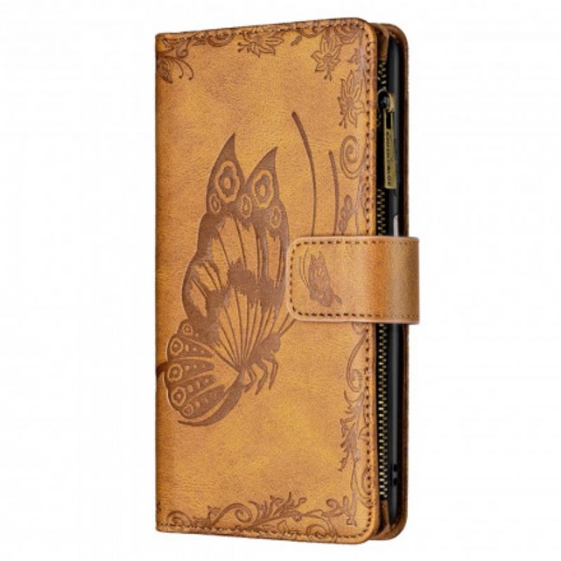 Housse Xiaomi Redmi 10 Papillon Baroque Poche Zippée