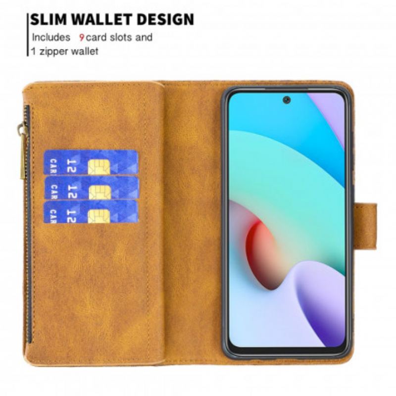 Housse Xiaomi Redmi 10 Papillon Baroque Poche Zippée
