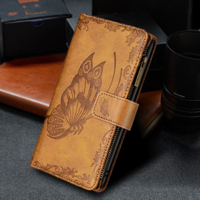 Housse Xiaomi Redmi 10 Papillon Baroque Poche Zippée