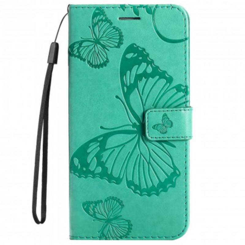 Housse Xiaomi Redmi 10 Papillons Géants à Lanière