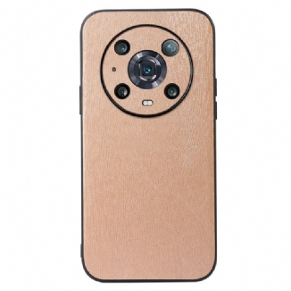 Coque Honor Magic 4 Pro Style Cuir Effet Bois