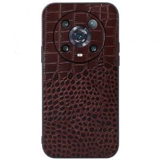 Coque Honor Magic 4 Pro Véritable Cuir Texture Crocodile