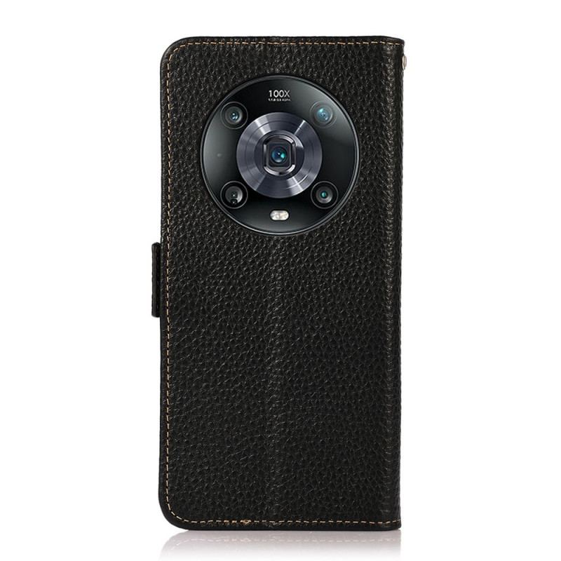 Housse Honor Magic 4 Pro Cuir Litchi KHAZNEH RFID