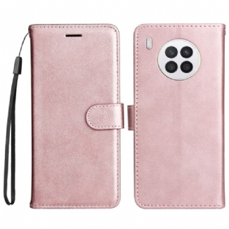 Housse Honor 50 Lite / Huawei Nova 8i Effet Cuir à Lanière