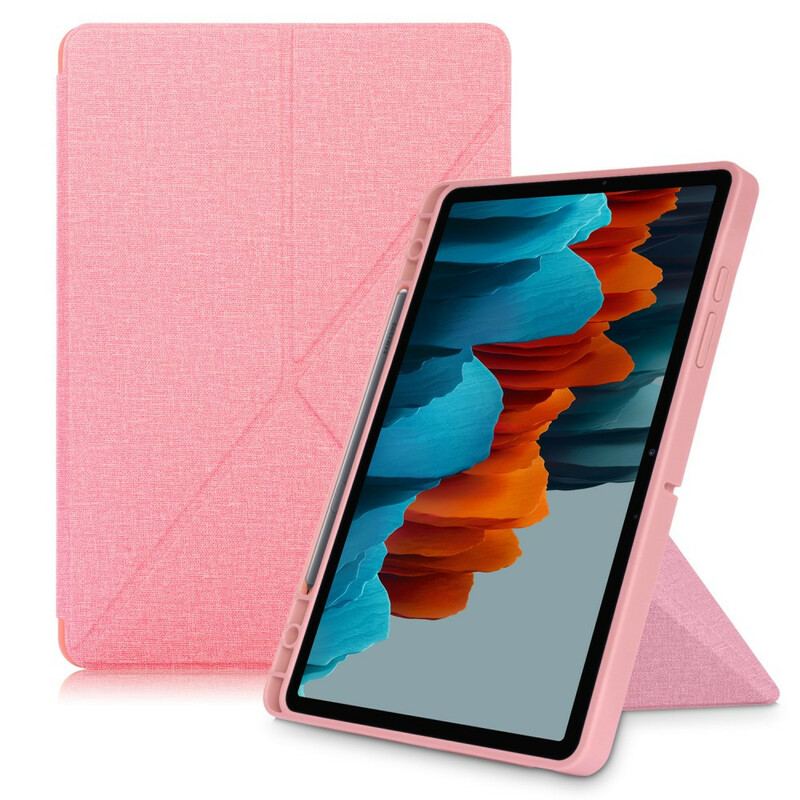 Smart Case Samsung Galaxy Tab S7 FE Texture Tissu Origami