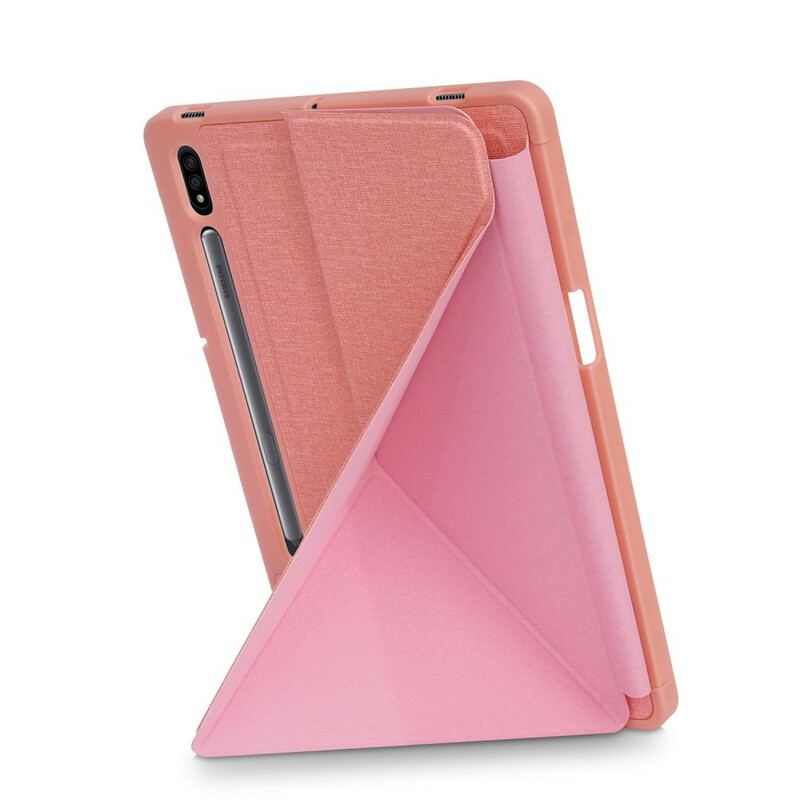 Smart Case Samsung Galaxy Tab S7 FE Texture Tissu Origami