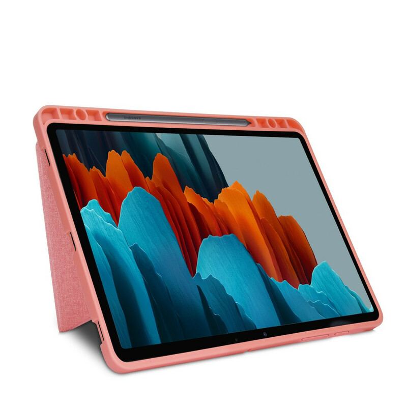 Smart Case Samsung Galaxy Tab S7 FE Texture Tissu Origami