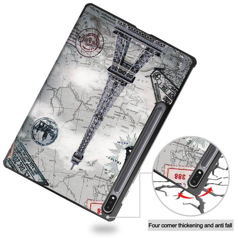 Smart Case Samsung Galaxy Tab S7 FE Tour Eiffel Porte-Stylet