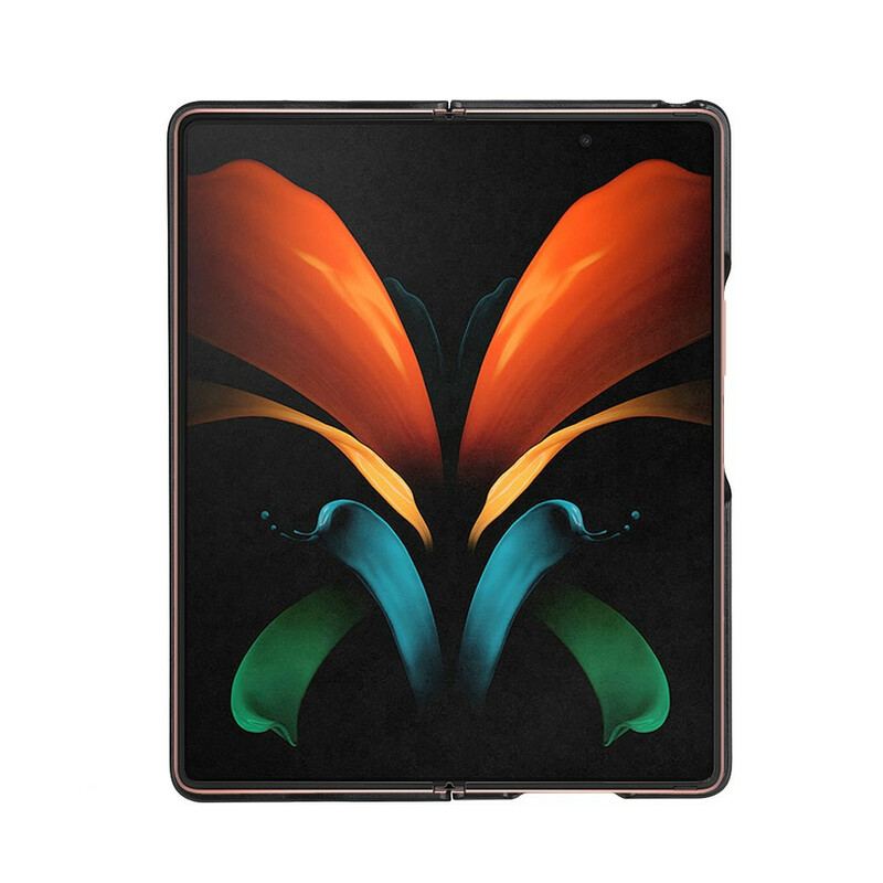 Coque Samsung Galaxy Z Fold2 Cuir Litchi Véritable Texturé